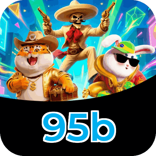 Interface do aplicativo 95b mostrando jogos disponíveis no iOS e Android